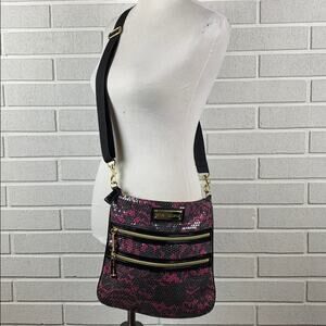 Betsey Johnson Black & Pink Cross Body Sequin Handbag